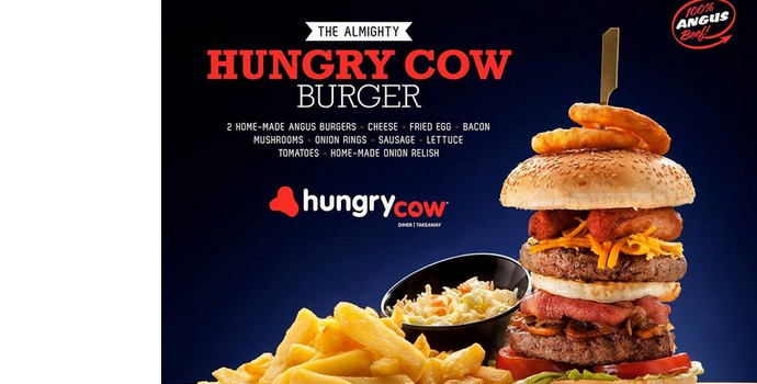 Lip Licken Burger and a Shake created by you from Hungry Cow & Thirsty Cow